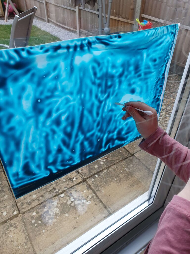 Paint and Cotton Buds: Vertical Fine Motor Practice