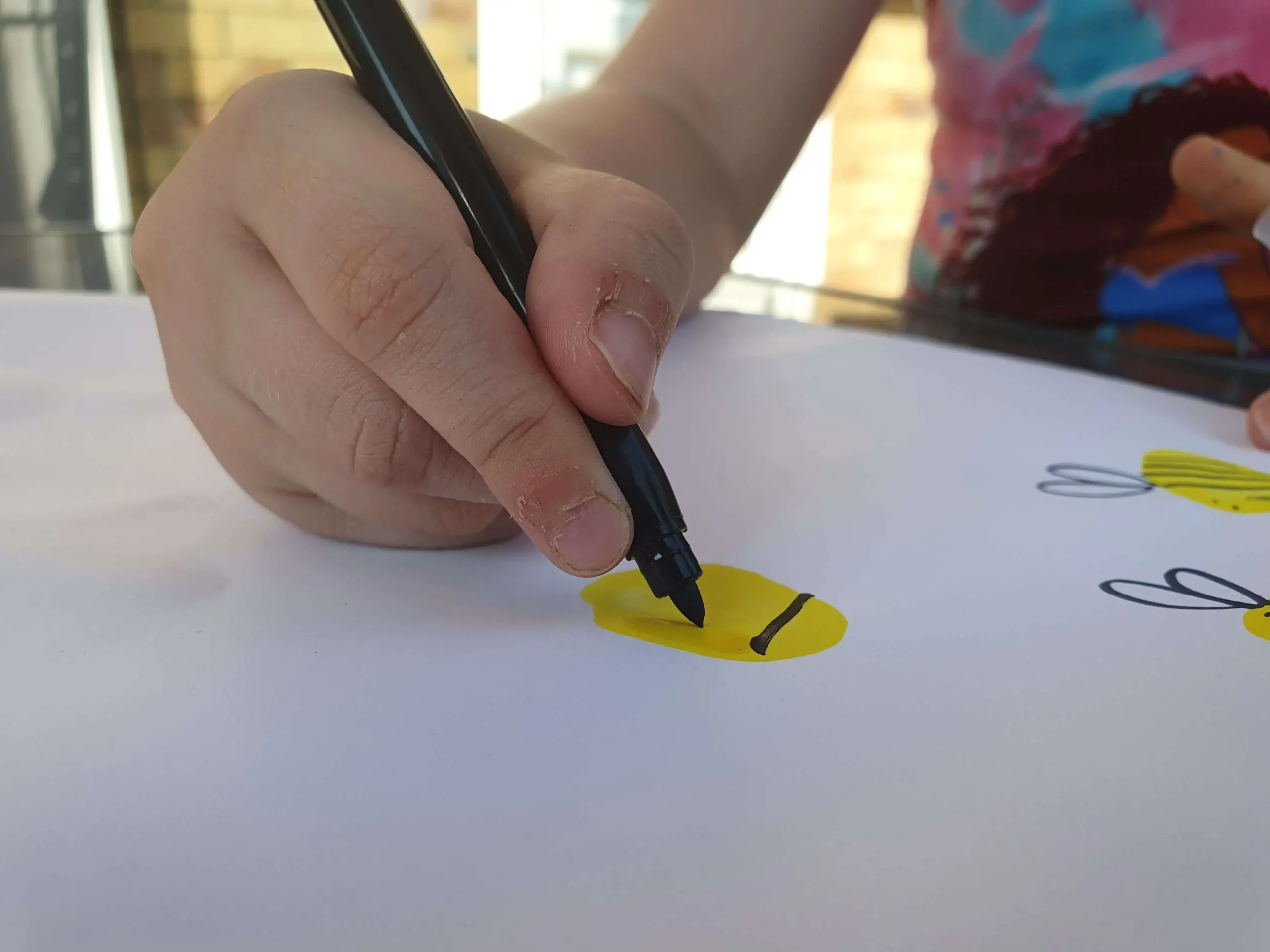 Bee Finger Painting